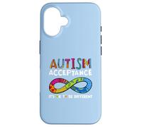 It's Ok to Be Different Symbole de l'infini Acceptation de l'Autisme Coque pour iPhone 16