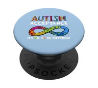 It's Ok to Be Different Symbole de l'infini Acceptation de l'Autisme PopSockets PopGrip Adhésif