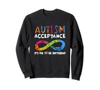 It's Ok to Be Different Symbole de l'infini Acceptation de l'Autisme Sweatshirt