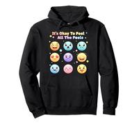 It's OK to Feel All The Feels Emotional Faces Cartoon Girl Sweat à Capuche