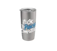 It's Ok To Punch Computers Rage du programmeur - Gobelet isotherme en acier inoxydable double paroi