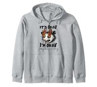It's Okay I'm Okay Everything is Okay Funny Opossum Sweat à Capuche