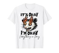 It's Okay I'm Okay Everything is Okay Funny Opossum T-Shirt Graphique avec Valeur