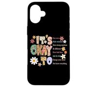 It's Okay to Start Over Make Mistakes Boho Floral Femme Homme Coque pour iPhone 16 Plus