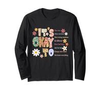 It's Okay to Start Over Make Mistakes Boho Floral Femme Homme Manche Longue
