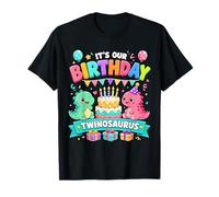 It's Our Birthday Twinosaurus Dinosaur Birthday Boy Girl T-Shirt
