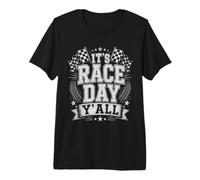 Its Race Day Yall Racing Performance Drapeau à Damier Assorti T-Shirt Haut de Gamme