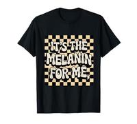 It's The Melanin for Me Retro Checkerboard Esthétique T-Shirt