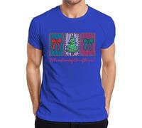 It's The Most Wonderful T-shirt rétro à rayures pour homme Motif sapin de Noël, bleu, S