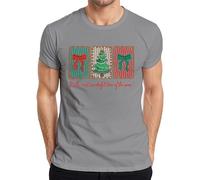 It's The Most Wonderful T-shirt rétro à rayures pour homme Motif sapin de Noël, gris, L