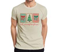 It's The Most Wonderful T-shirt rétro à rayures pour homme Motif sapin de Noël, naturel, XL