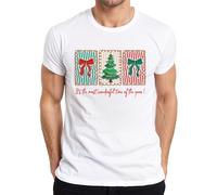 It's The Most Wonderful Time Christmas Tree Bow Holiday T-shirt vintage pour homme, Blanc., L