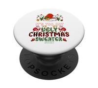 It's Too Hot for Ugly Christmas Sweater Santa Xmas Pajamas PopSockets PopGrip Adhésif