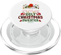 It's Too Hot for Ugly Christmas Sweater Santa Xmas Pajamas PopSockets PopGrip pour MagSafe