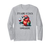 It's Wine O Clock Drinking Parrot Its 5 O'Clock Somewhere Manche Longue