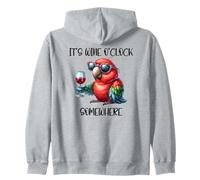 It's Wine O Clock Drinking Parrot Its 5 O'Clock Somewhere Sweat à Capuche