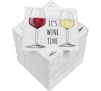 It's Wine Time Lot de 150 serviettes à cocktail 3 plis 25 x 25 cm
