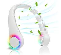ITSHINY Ventilateur de cou sans pales - Portable - 4000 mAh - Rechargeable avec lumière LED à 3 vitesses - Pour femme et homme - Pour la maison, le bureau, les voyages