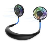 ITSHINY Ventilateur de Cou, Ventilateur Portable, Mini Ventilateur USB, Ventilateur Portable Cou Rechargeable, Refroidisseur d'air à Double Tête àVent 3 Vitesses pour l'extérieur Camping Office Room