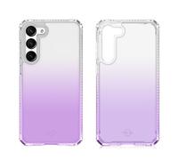 Itskins Hybrid R Ombre Coque de protection pour téléphone compatible avec Samsung Galaxy S23+, coque hybride fine, anti-jaunissement, anti-choc, violet clair