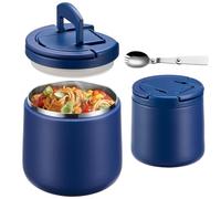 Itslife Boîte Alimentaire Isotherme, 600ml Lunch Box Isotherme Enfant, Boite Isotherme Repas Chaud avec Cuillère, Thermos Alimentaire Chaud en Acier Inoxydable pour Picnic, Ecole et Bureau, Bleu