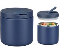 Itslife Boîtes Alimentaires Isothermes, 560ml Boîte Isotherme Repas Chaud, Thermoisolant Boîte avec couvre boucle, Porte Aliments en Acier Inoxydable à Double Couche pour Ecole,Bureau, Bleu