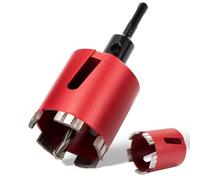 ITSOGOO 72mm Couronne de Forage Diamantée+Adaptateur M16 SDS-Plus+Foret Pilote+Cale D'extraction,Scie Cloche Diamant avec Segments Soudés au Laser,Carotteuse Beton pour Béton,Maçonnerie,Pierre,Granit