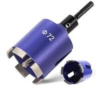 ITSOGOO 72mm Couronne de Forage Diamantée+Adaptateur M16 SDS-Plus+Foret Pilote+Cale D'extraction,Scie Cloche Diamant avec Segments Soudés au Laser,Carotteuse Beton pour Maçonnerie,Béton,Pierre,Granit