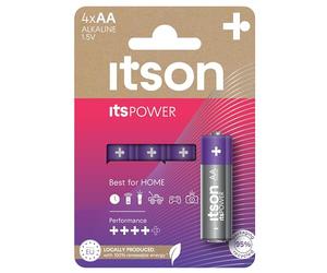 ITSON Blister de 4 Piles Alcalines LR6/AA 1,5V ItsPOWER