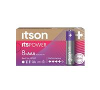ITSON, AAA Piles alcalines, Paquet de 8, pour horloges, Torches, télécommandes, LR03IPO/8CB