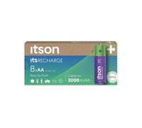 ITSON Boîte de 8 piles rechargeables AA prêtes à l'emploi Pro NiMH, 2000 mAh