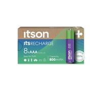ITSON Boîte de 8 piles rechargeables AAA Pro NiMH prêtes à l'emploi, 800 mAh
