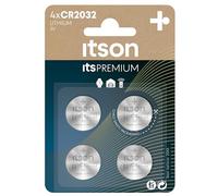 ITSON, CR2032 Piles Bouton, 3V, Lot de 4, idéales pour AirTag, Les clés de Voiture, Les Montres et Les cardiofréquencemètres