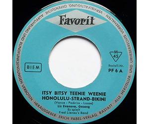 Itsy Bitsy Teenie Weenie Honolulu-Strand-Bikini / Sur Le Pont D'Avignon(7" Vinyl Single)(1960)(Favorit PF 6)