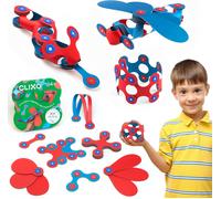 Itsy pack (rose/turquoise) clixo - jeu de construction magnétique, flexible, durable et imaginatif ? 18 pièces - dès 4 ans bleu TU