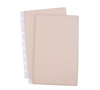 ITSYHPRO 1 paire de protège-cahiers en cuir PU rigide kaki | Couverture de journal d'affaires étanche de luxe à 8 trous en forme de champignon compatible avec Circa Arc TUL et Happy