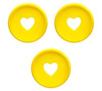 ITSYHPRO Lot de 33 anneaux de classeur d'extension en plastique de 2,8 cm, accessoires de planificateur (cœur jaune, 28 mm, 33 pièces)