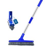 ITTAHO Lot de 2 brosses à coulis avec Manche Long, épurateur de Ligne de Nettoyage pivotant - Brosse de Nettoyage de coulis à Manche Durable Extensible pour Salle de Bain, Baignoire, carrelage