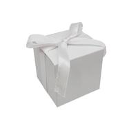 ITTRUH Boîtes à Bonbons, boîtes dragées de Mariage, 50 pièces, boîte carrée, Emballage for avec Ruban, Fournitures fête d'anniversaire, 5, x, cm(White)