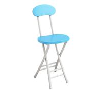 ITTRUH Tabouret Pliant avec Dossier, Chaise Portable de 18 Pouces, Tabouret de comptoir Rond Pliable for Adultes, Camping, Cuisine(Light Blue)