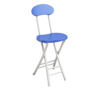 ITTRUH Tabouret Pliant avec Dossier, Chaise Portable de 18 Pouces, Tabouret de comptoir Rond Pliable for Adultes, Camping, Cuisine(Blue)