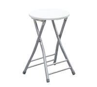 ITTRUH Tabouret Pliant avec Dossier, Pliable sans Dossier, Chaise de Bar Haute Pliable avec Cadre en Acier métallique Portable for Cuisine et Camping (Blanc)(Natural)