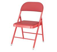 ITTRUH Tabouret Pliant avec Dossier, Tabouret Haut Pliable, Chaise de Bar Portable en Cuir rembourré, Pliable for l'intérieur(Red)