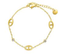 ittu Bracelet Pour Femme en Acier Inoxydable Plaqué Or ou Argent, Serti de Strass, Hypoallergénique, Ne Noircit Pas, Idée Cadeaux Noël Femme Anniversaire Fête des Mères Cadeau Maman (Daria [doré])