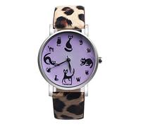 ITVIP Montre à quartz analogique pour femme Motif chat Multicolore 235