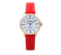 ITVIP Rhombus Montre à quartz numérique pour femme avec bracelet en verre convexe 220 Rouge