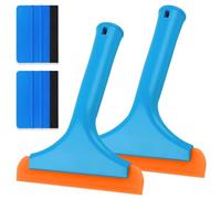 iTYOOS 2 Pièces Raclette Vitre, Multifonction Plastique Raclette Silicone avec 2 Pièces Grattoir en Feutre, Grattoir en Feutre de Miroir de Douche, Fenêtre, Verre, Pare Brise de Voiture