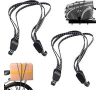 iTYOOS 2 Pièces Sangle De Bagages Vélo avec Crochet, 3 en 1 Corde Élastique pour Bagages en Caoutchouc Souple, Tendeur Vélo, Moto Noir, 68CM