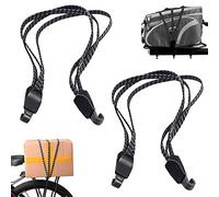 iTYOOS 2 Pièces Sangle De Bagages Vélo avec Crochet, 3 en 1 Corde Élastique pour Bagages en Caoutchouc Souple, Tendeur Vélo, Moto Noir, 68CM