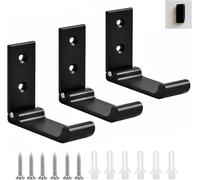 iTYOOS 3 Pièces Crochet Mural, Porte Clef Mural, Patere Patere Pliable, Crochet de Porte Pliable, Patère Murale pour Bureau, Cuisine, Chambre, Cybercafé, Bain (Noir)